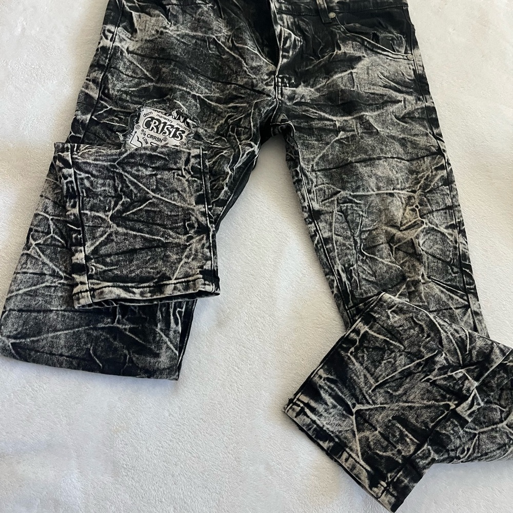 Black and White Crinkle Pants